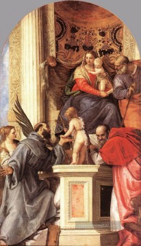  san - Madonna inthronisierte mit Heiligen Renaissance Paolo Veronese
